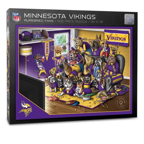 NEW! YouTheFan NFL Minnesota Vikings Purebred Fans 500 Piece Puzzle - Picture 4 of 7